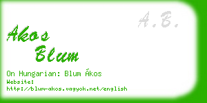 akos blum business card